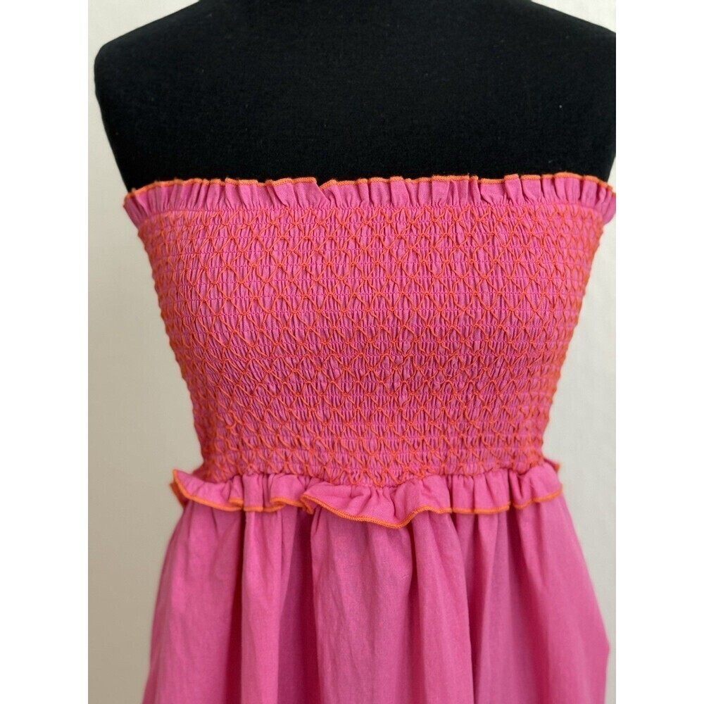 Tuckernuck Pomander Place Women’s M Strapless Jessie Maxi Dress Pink‎ Smocked - Picture 3 of 8